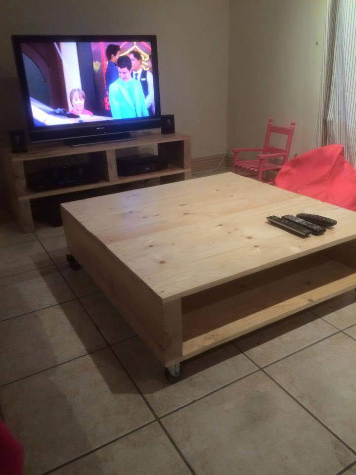 pallet coffee table with storage