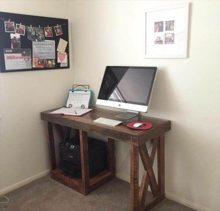 upcycled wooden computer desk