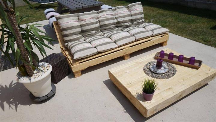 upcycled wooden pallet sofa set
