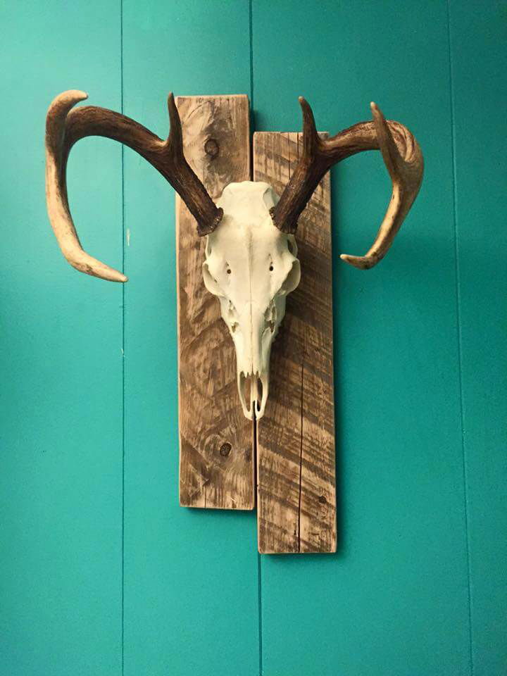 handcrafted dear head pallet wall art