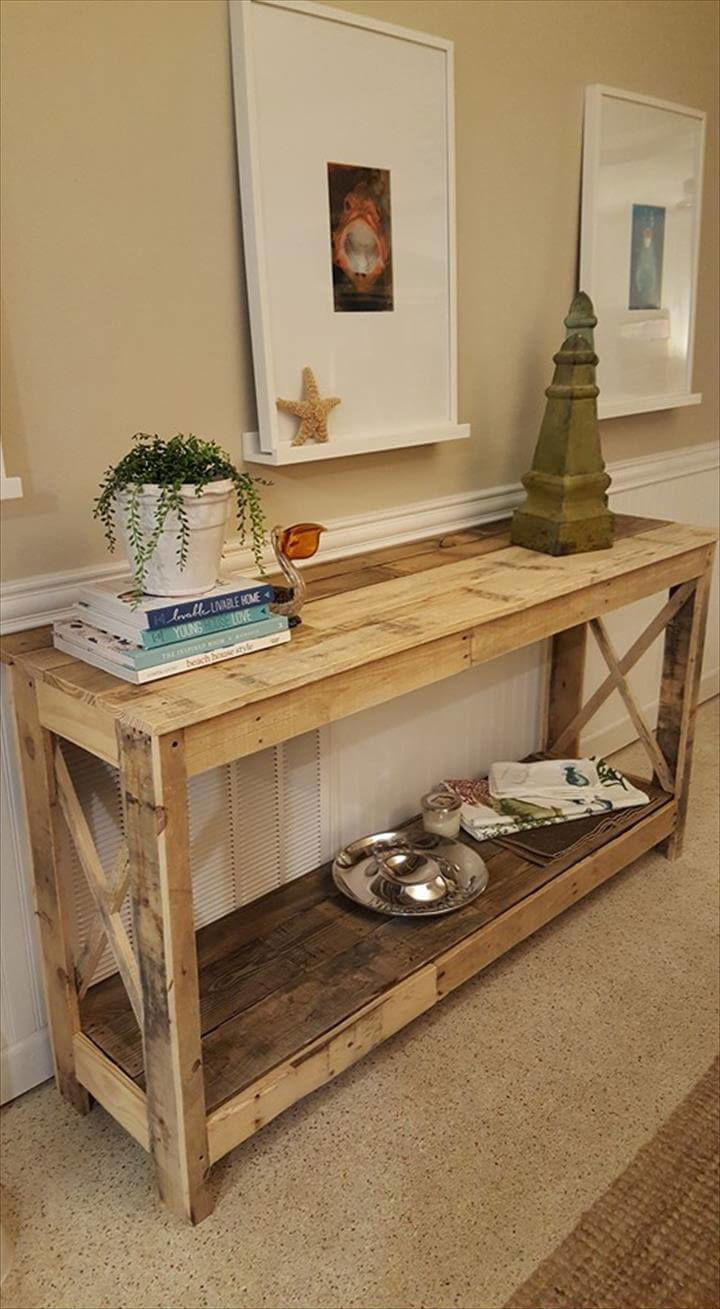 wooden pallet decorative console