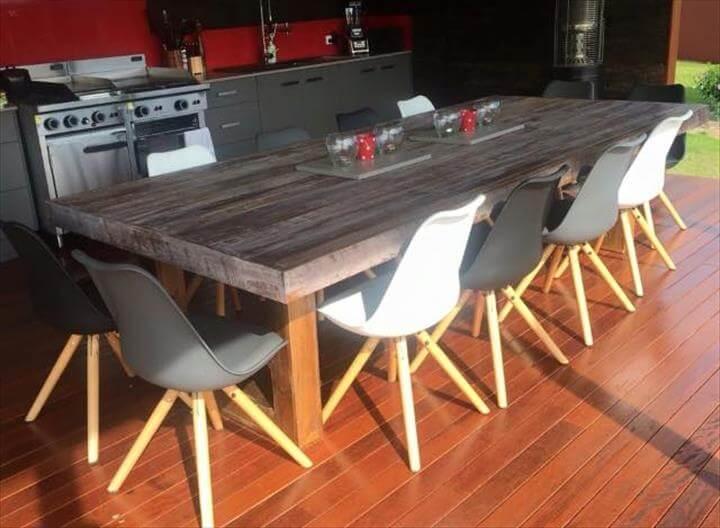 Rustic Style Pallet Dining Table Easy Pallet Ideas