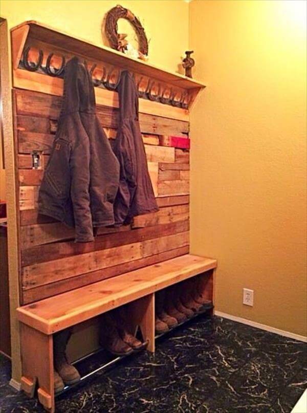 rustic pallet hall tree