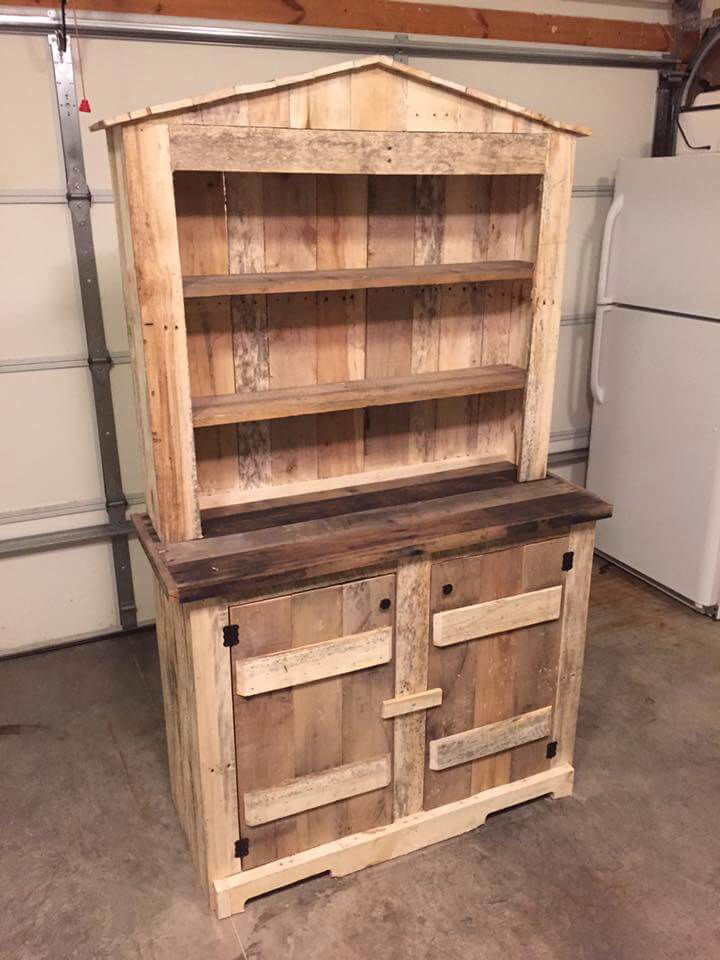 low-cost kitchen pallet hutch