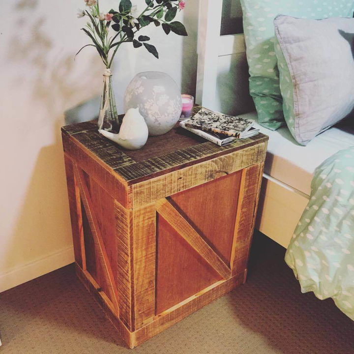 wooden pallet nightstand