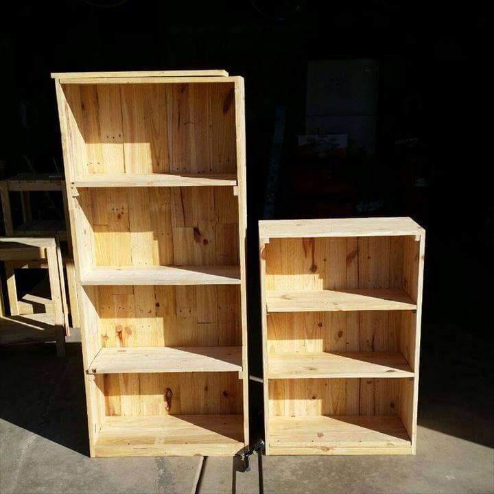 sturdy wooden pallet shelving unit