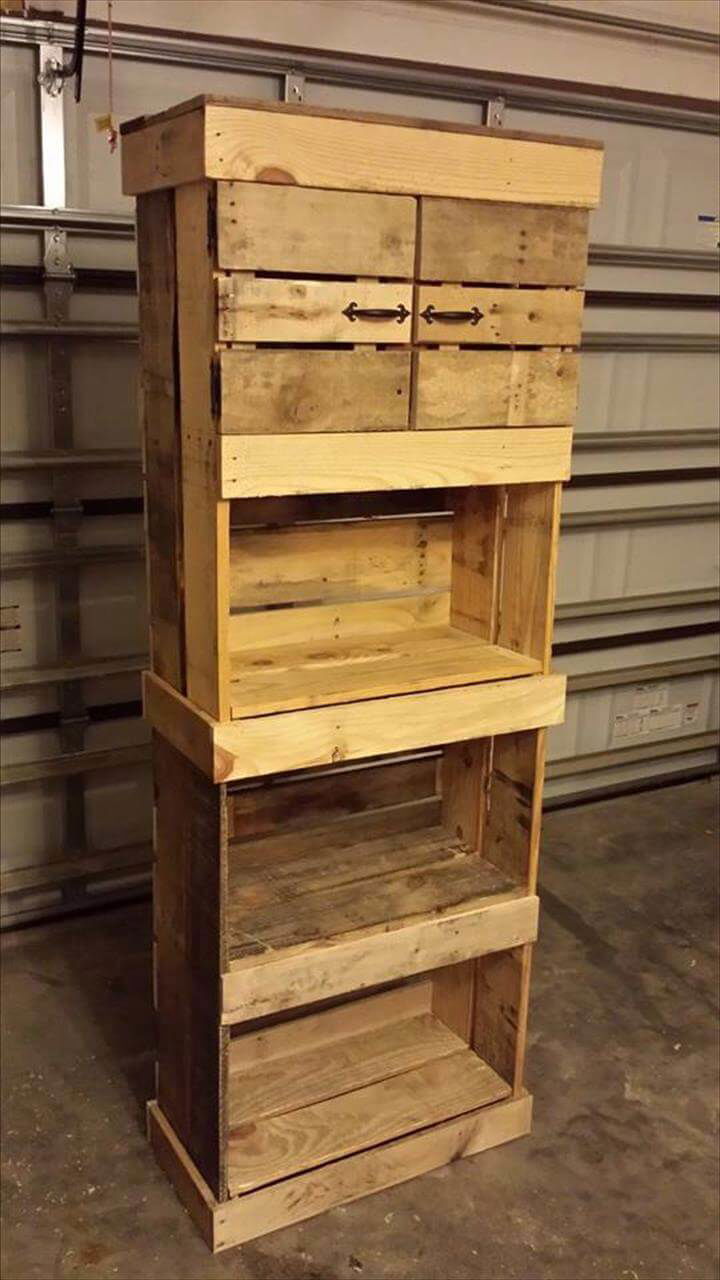 wooden pallet storage tower