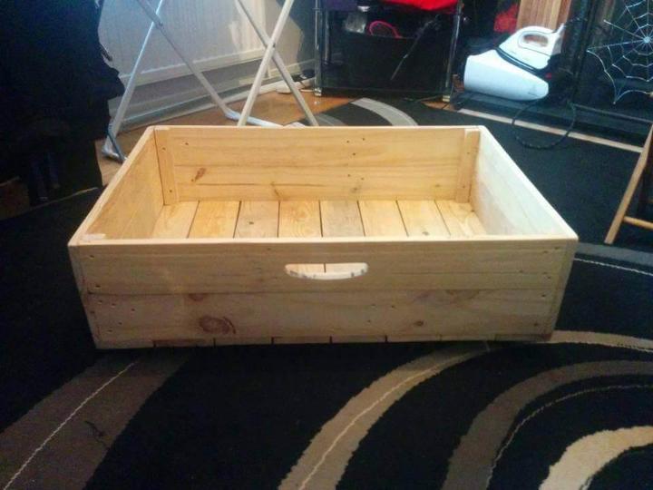 handcrafted wooden pallet underside bed drawer