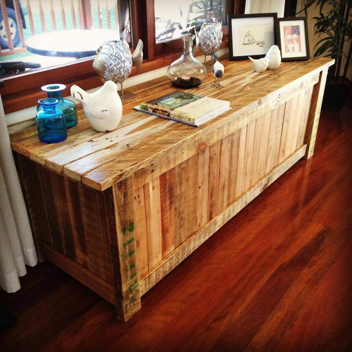 pallet window side table or sideboard