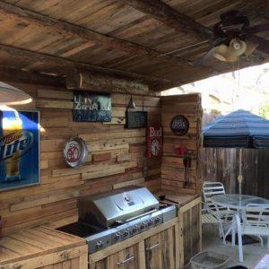 repurposed pallet outdoor kitchen