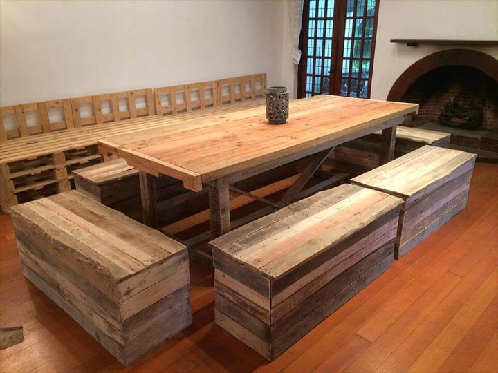 handmade pallet dining set