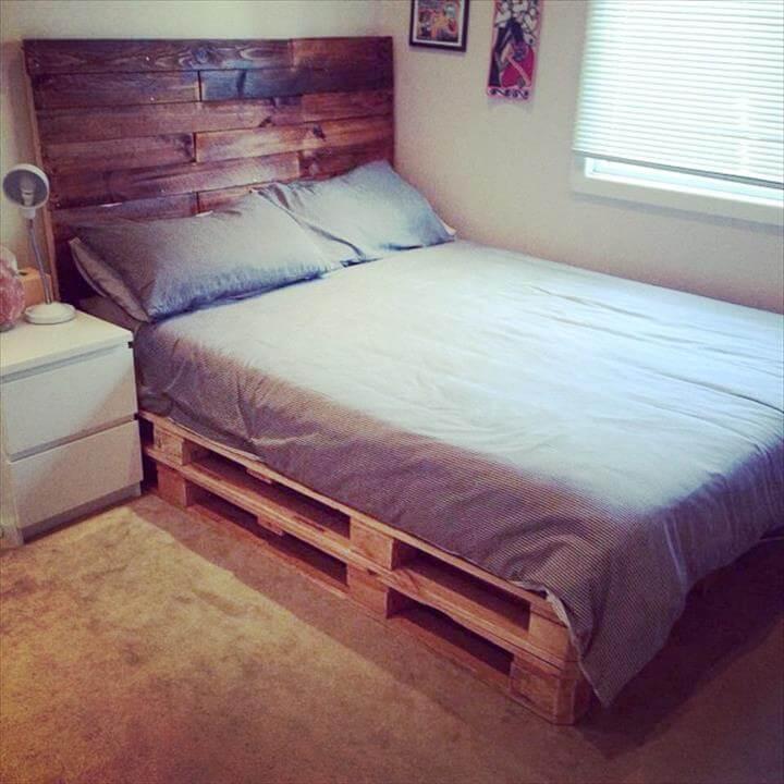 diy pallet bed with headboard