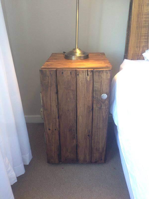 upcycled wooden nightstand