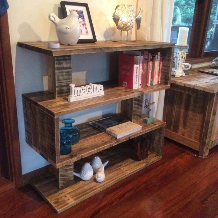 art style pallet bookshelf