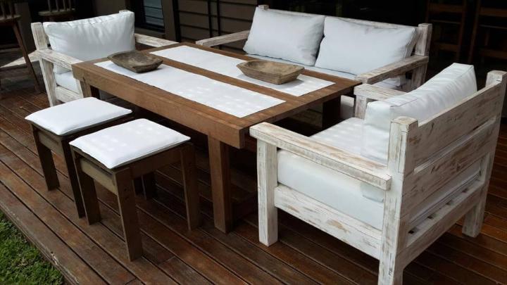 repurposed pallet 6 person dining set