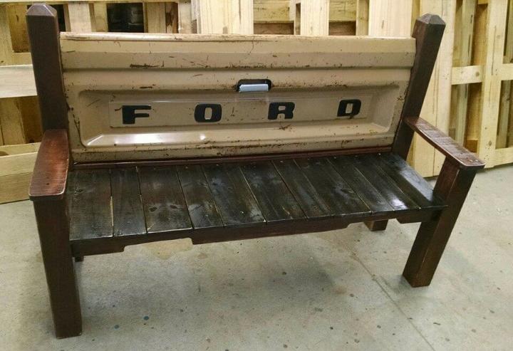 pallet and old car part bench