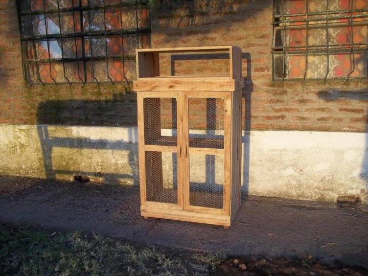 wooden pallet kitchen crockery cabinet