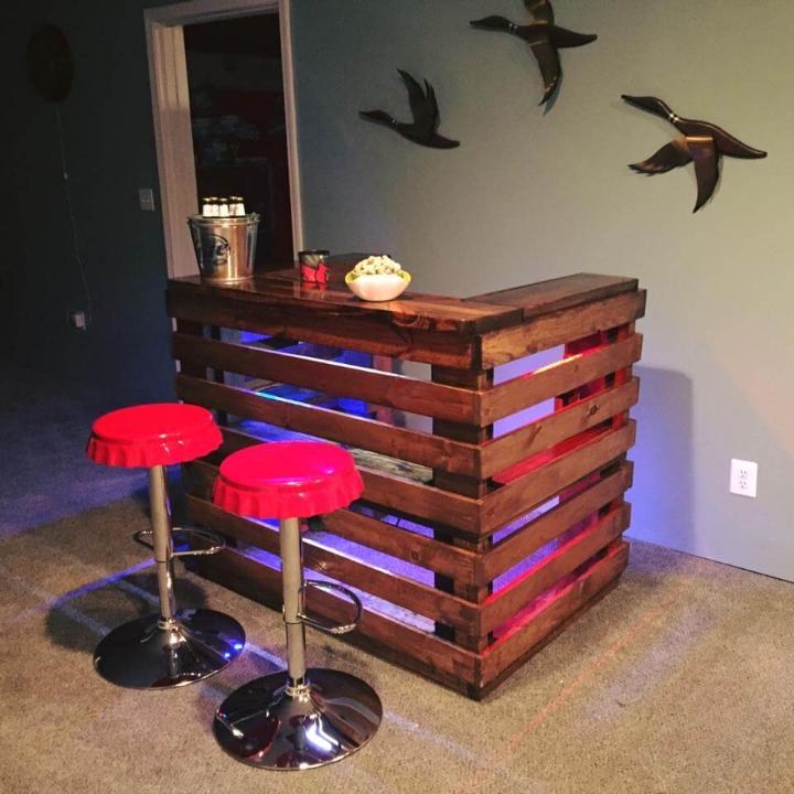 handcrafted pallet bar