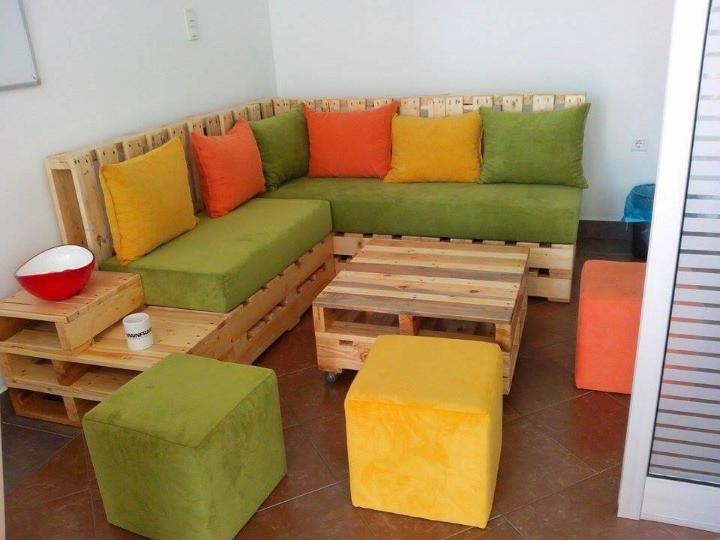 low-cost pallet sectional sitting set