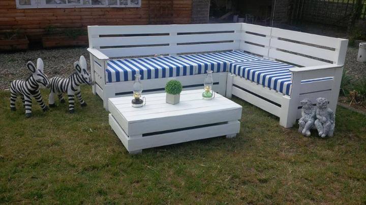 pallet cushioned sectional sofa set