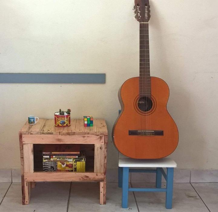 wooden pallet side table with storage