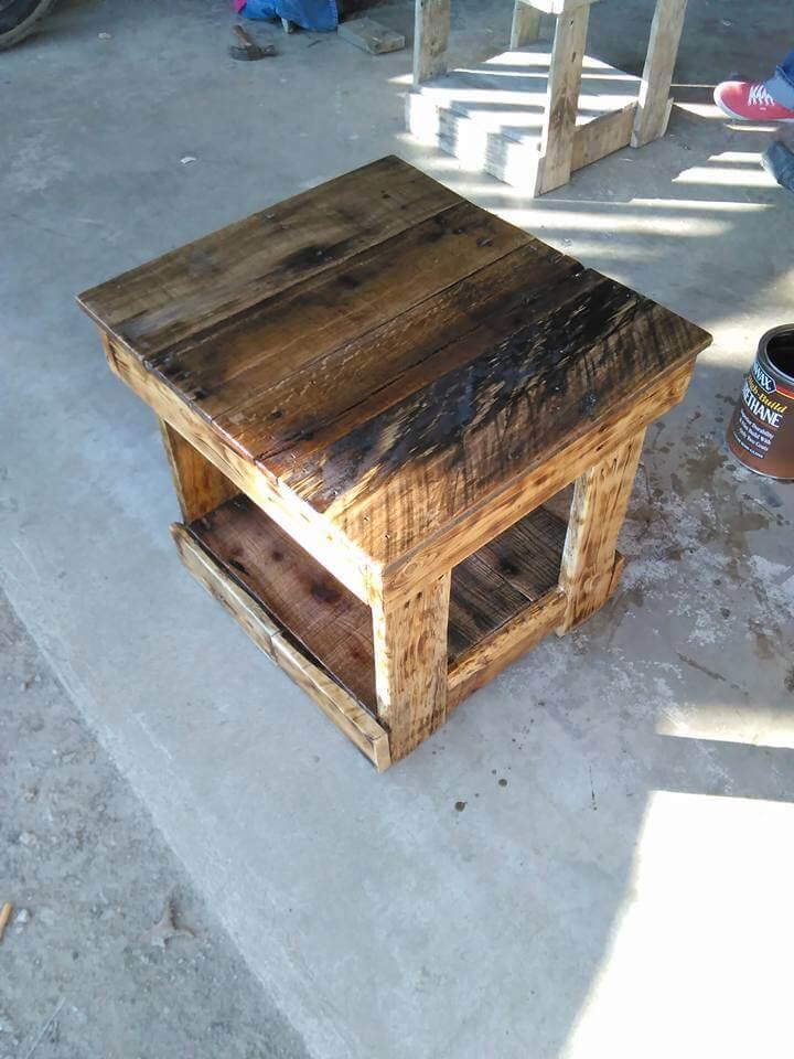 Recycled pallet side table