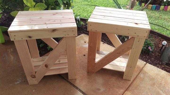 handmade pallet side tables or end tables