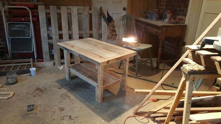 sturdy table made of pallets
