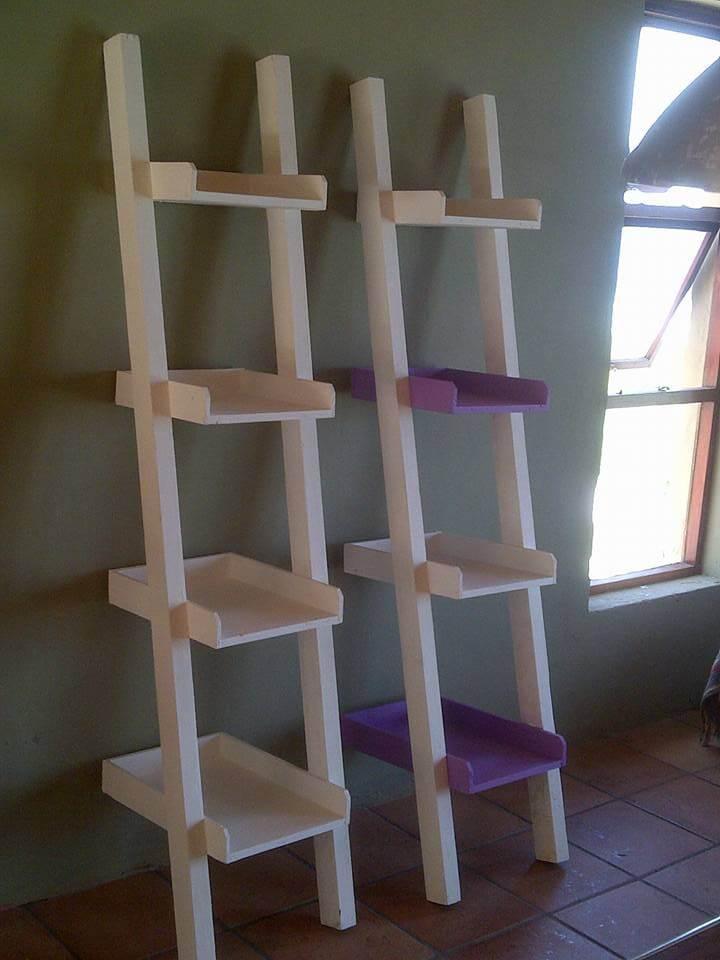 pallet stair style pot organizer or display units