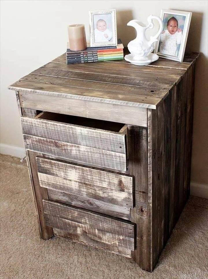 handcrafted pallet nightstand