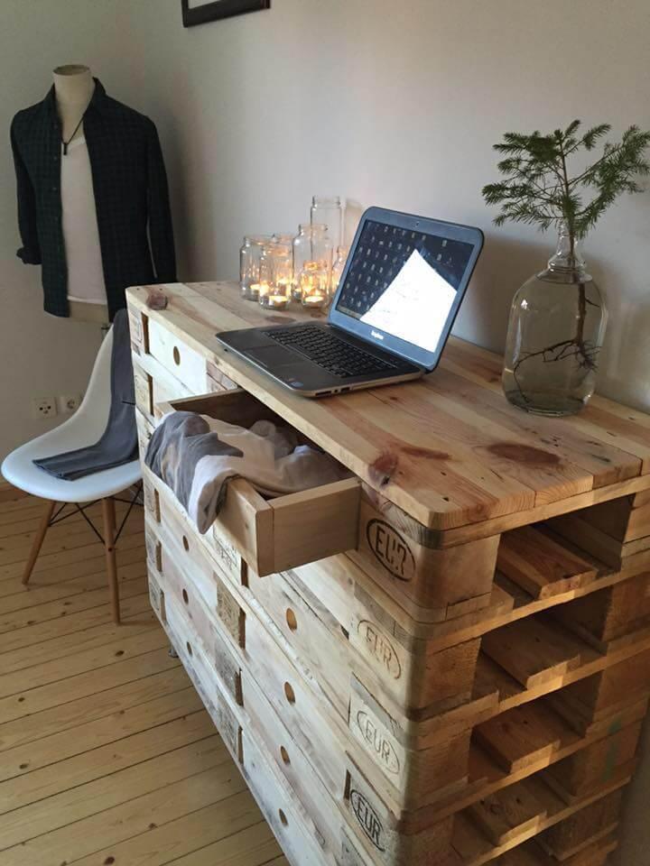 low-cost pallet chest of drawers