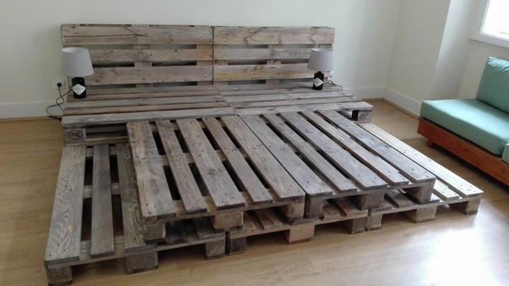 handcrafted pallet platform bed