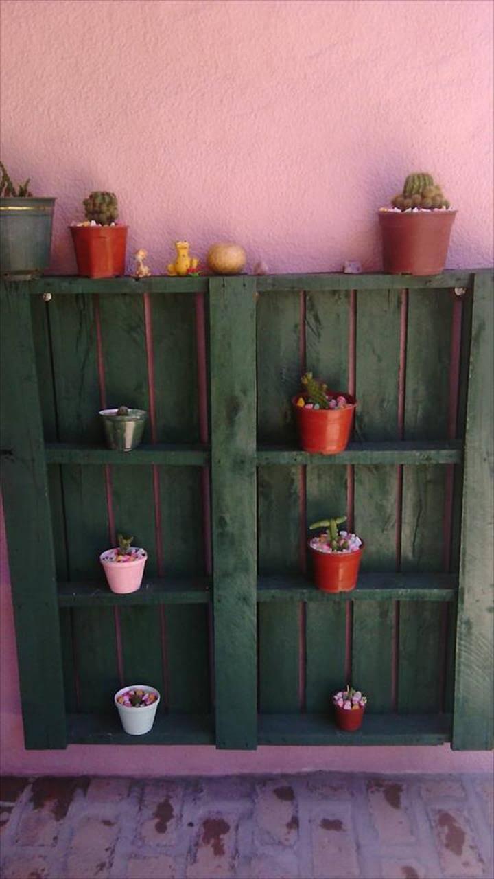 handcrafted pallet pot organizer