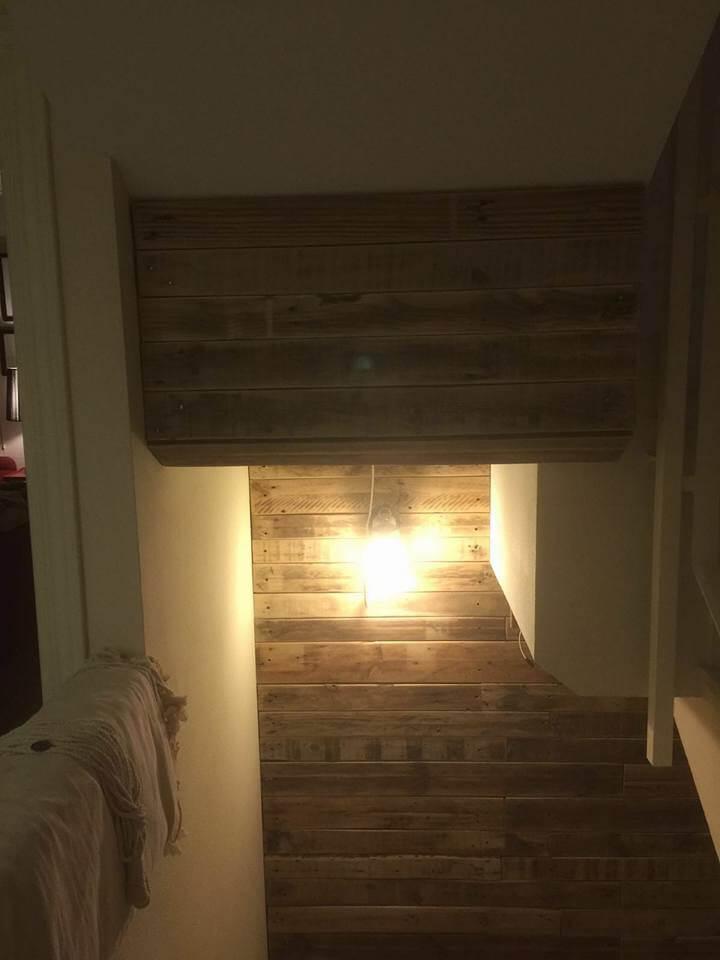sturdy pallet accent pallet stairway wall