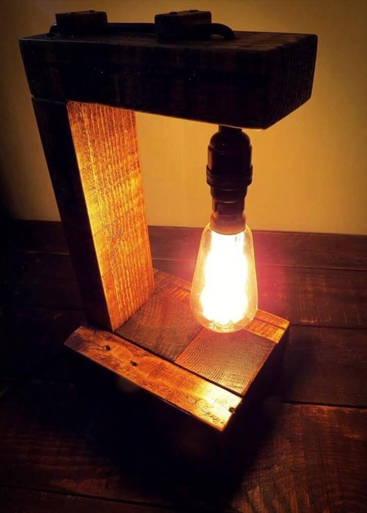 Pallet Table Lamp with Edison Bulb Easy Pallet Ideas