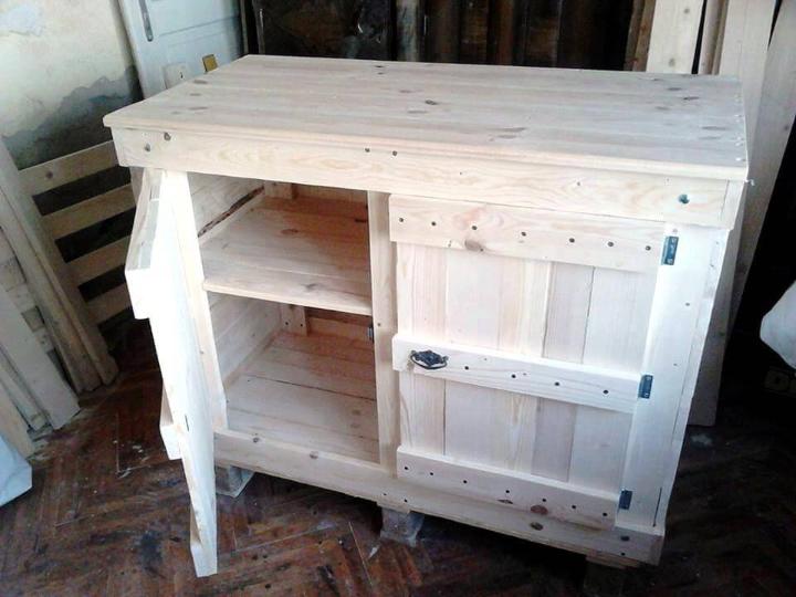 Wooden pallet cabinet unit