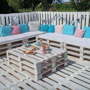 upcycled whole pallet garden party lounge