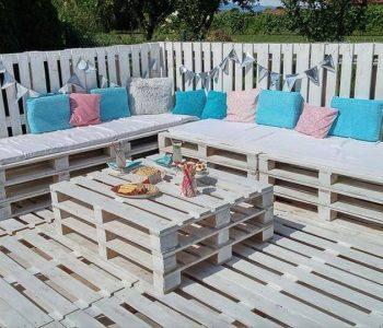 upcycled whole pallet garden party lounge