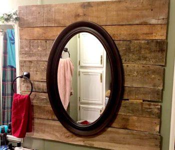wooden pallet mirror