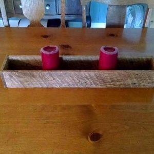 pallet made candle holder