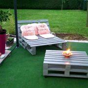 Pallet U-Shape Patio Sofa with Coffee Table - Easy Pallet Ideas