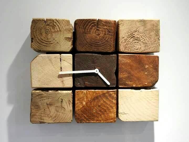 cute pallet cube wall clock