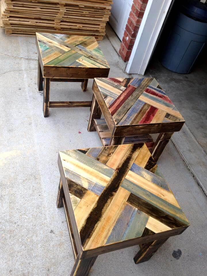Recycled pallet end tables