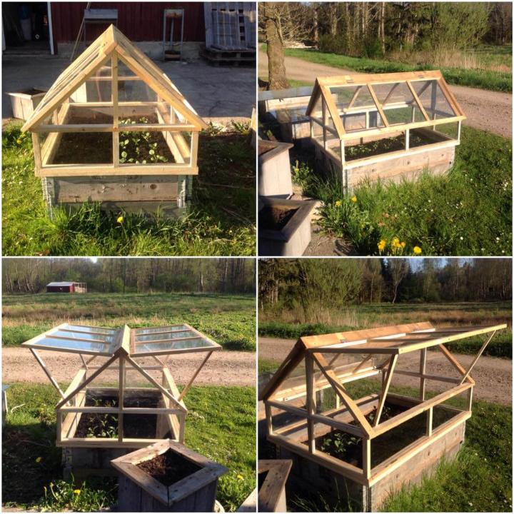 handmade wooden pallet garden greenhouse