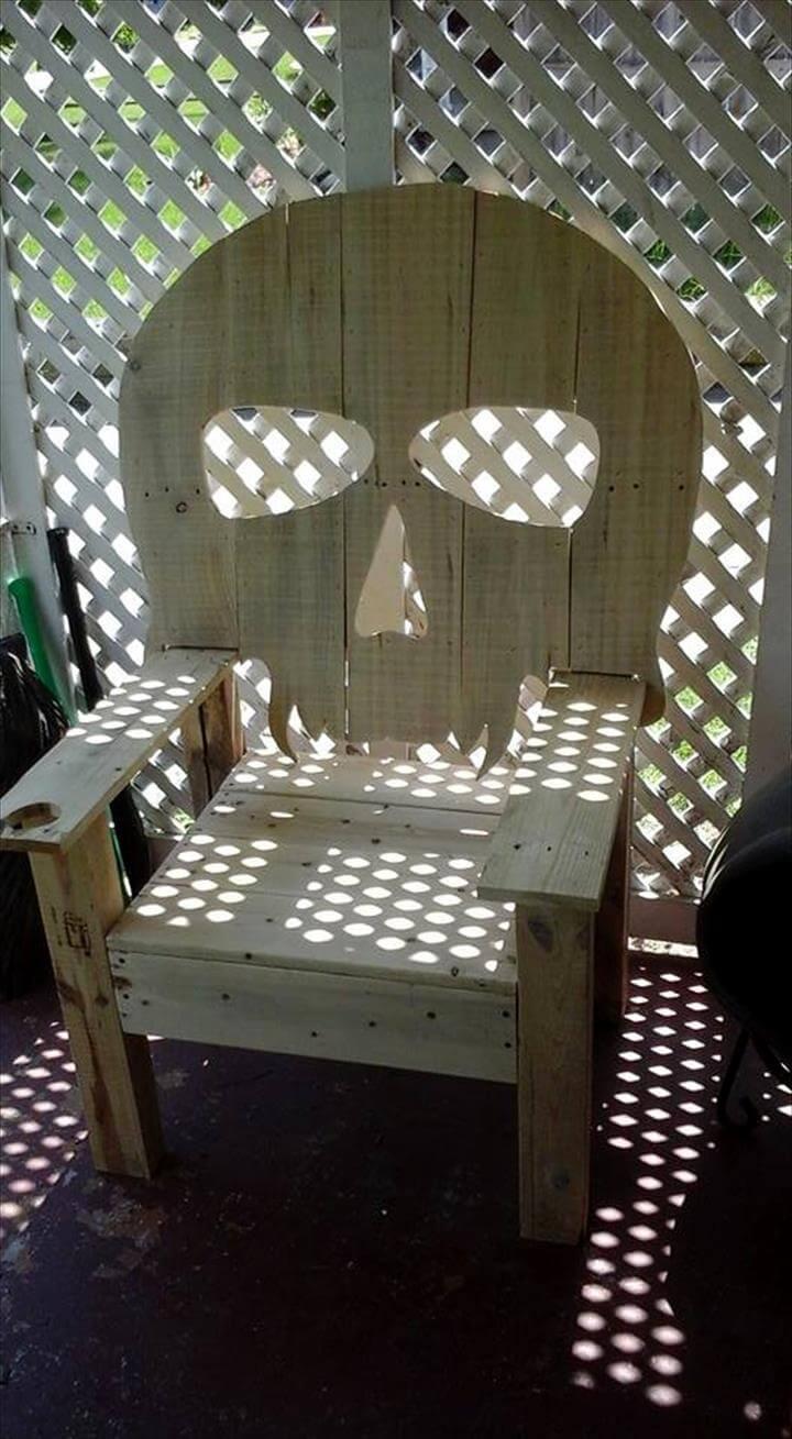 artistic pallet skull chair