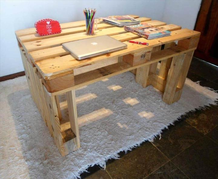 recycled pallet computer or laptop desk