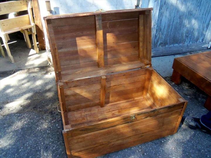 hand-built pallet chest