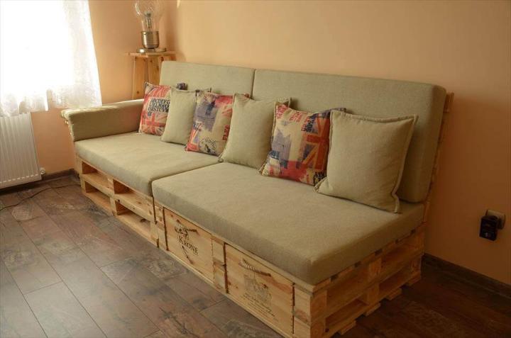 handmade wooden pallet couch