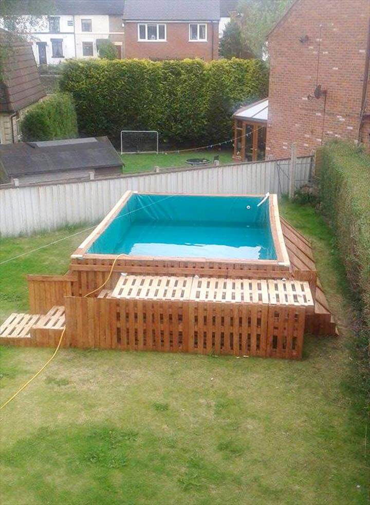 Build a Swimming Pool Out Of 40 Pallets Easy Pallet Ideas