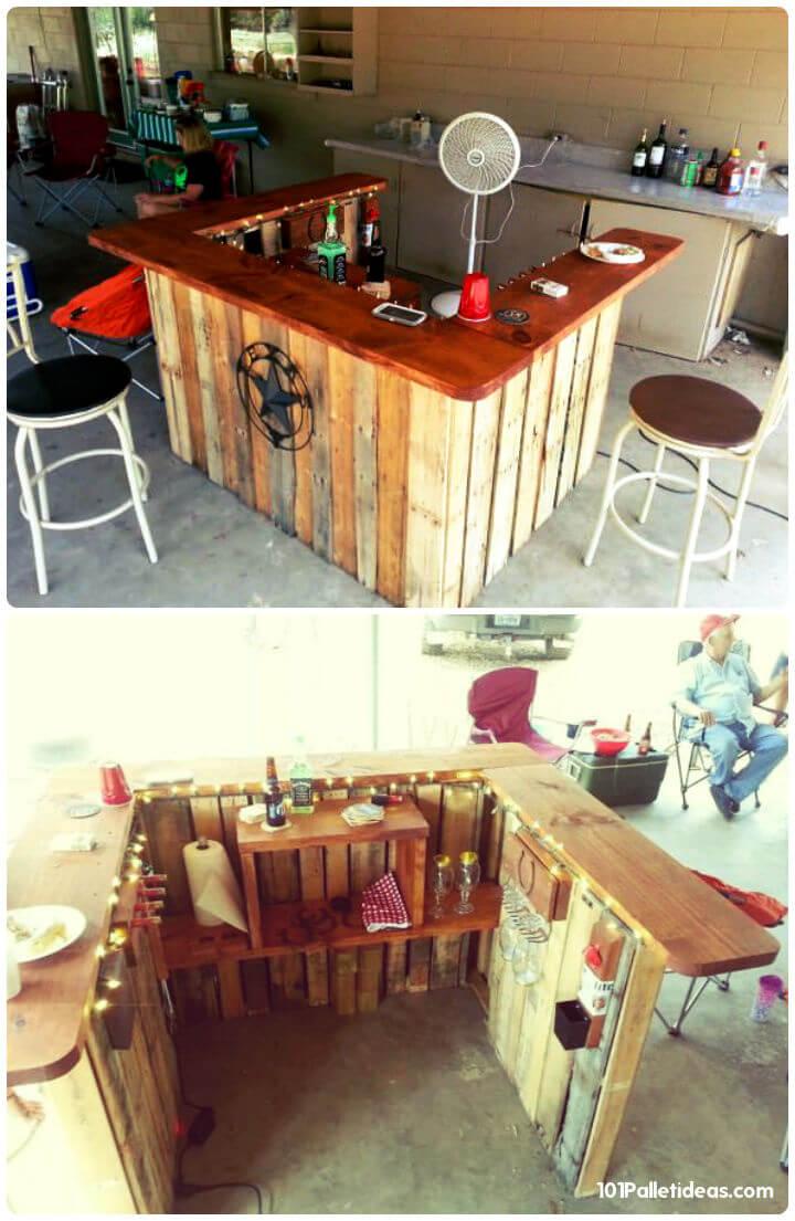 personalized wooden pallet bar